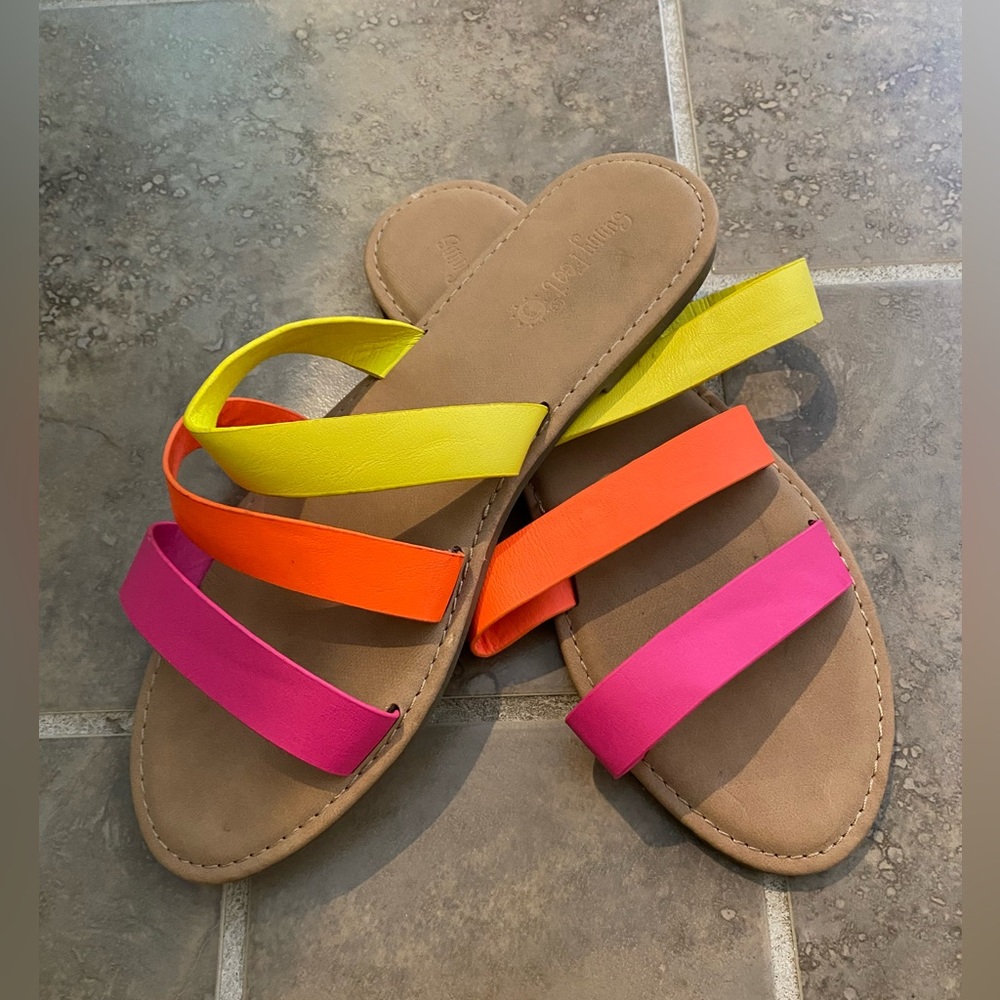 Sunny Feet Neon 3 strap Sandals
